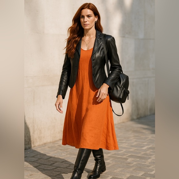 🍀Special Deal Genuine Leather Blazer Jacket- Ultra Soft and Classic Feminine Fit - Picture 3 of 15